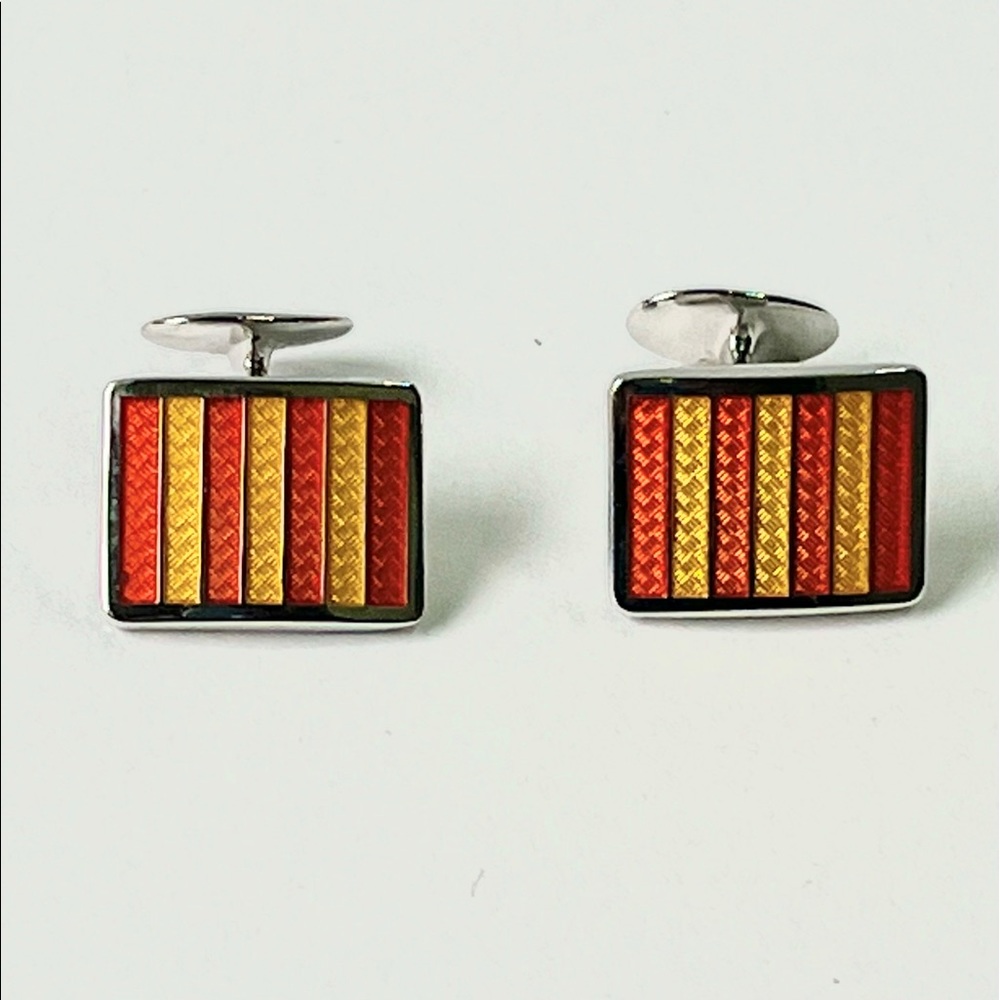 Sterling Silver & Enamel Cufflinks